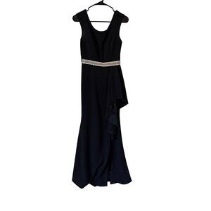 LA Scala‎ Women's Black Size S Long Evening Dress Wedding Occasion Glam Ruffle